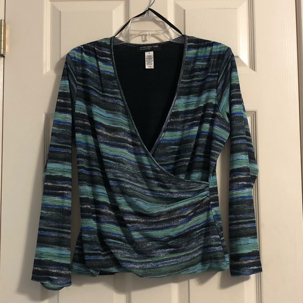Jones New York Blue And Green Shirt Medium